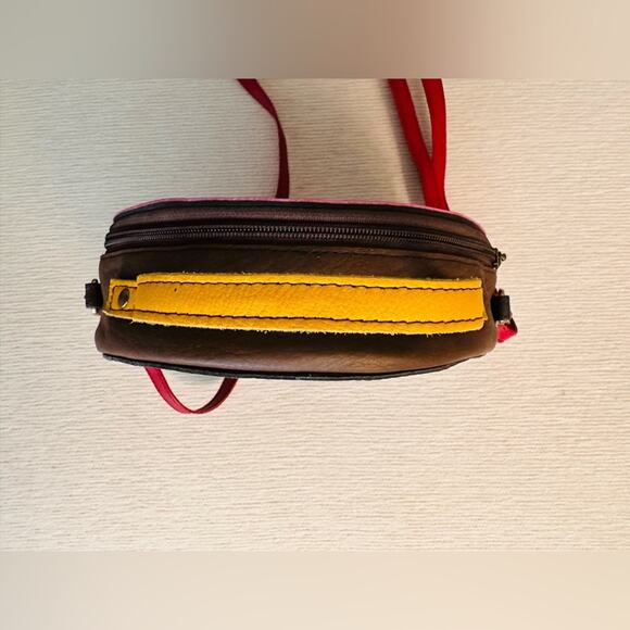 Soruka Pink, Teal, Maroon & Gray Crossbody Purse w/ Dusting Bag. NWOT - Picture 6 of 12